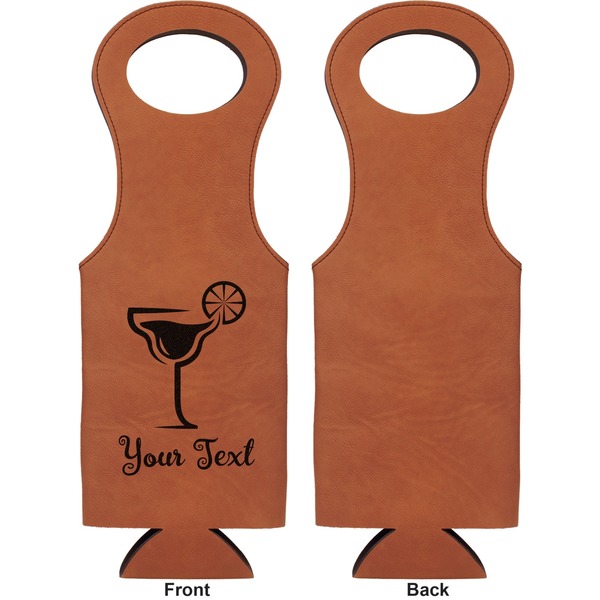 Cocktails Leatherette Wine Tote Single Sided - Front and Back