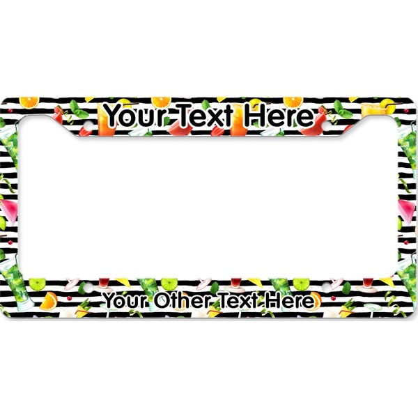 Custom Cocktails License Plate Frame - Style B (Personalized)