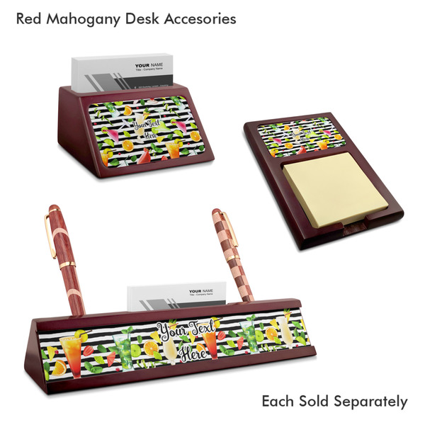 Cocktails Mahogany Desk Accessories
