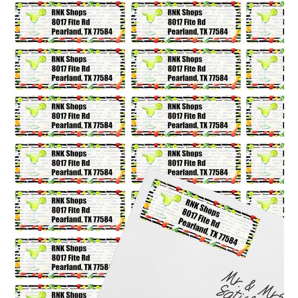 Cocktails Mailing Label on Envelope - Multiple Labels