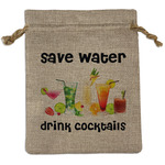 Cocktails Medium Burlap Gift Bag - Front