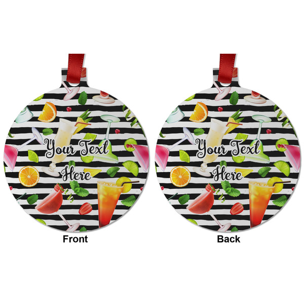 Cocktails Metal Ball Ornament - Front and Back