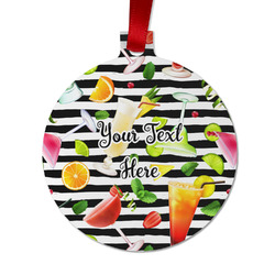 Cocktails Metal Ball Ornament - Double Sided w/ Name or Text