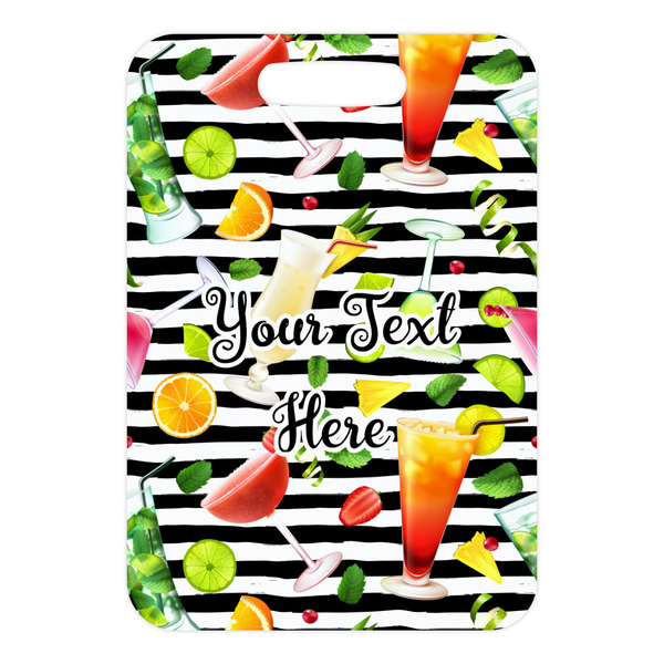 Cocktails Metal Luggage Tag - Front Without Strap