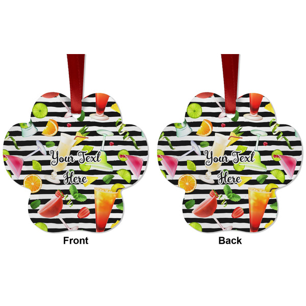 Cocktails Metal Paw Ornament - Front and Back