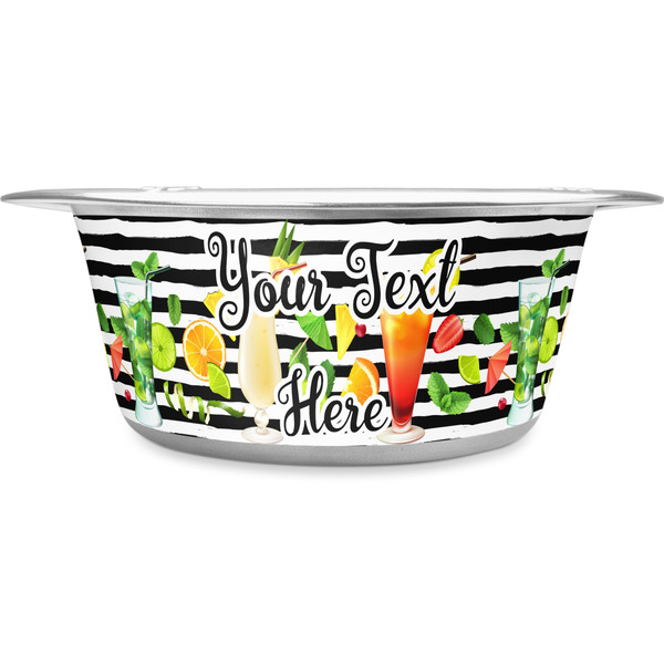 Custom Cocktails Stainless Steel Dog Bowl - Large (Personalized)