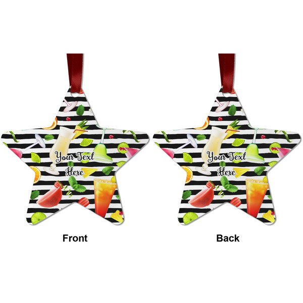 Cocktails Metal Star Ornament - Front and Back
