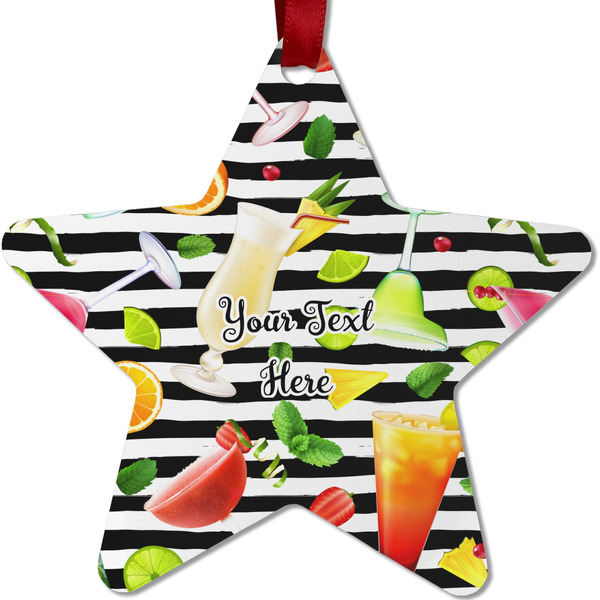 Custom Cocktails Metal Star Ornament - Double Sided w/ Name or Text