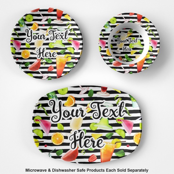 Cocktails Microwave & Dishwasher Safe CP Plastic Dishware - Group