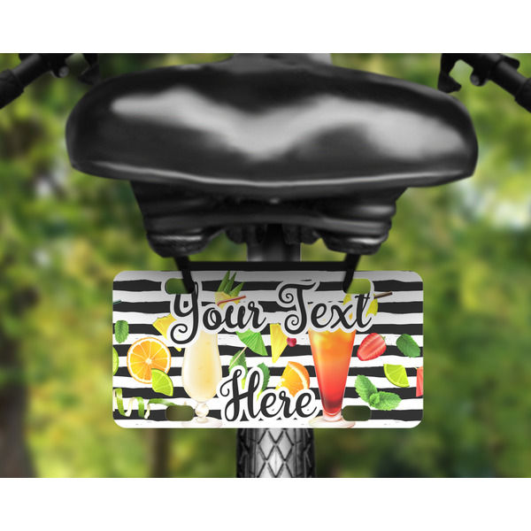 Cocktails Mini License Plate on Bicycle