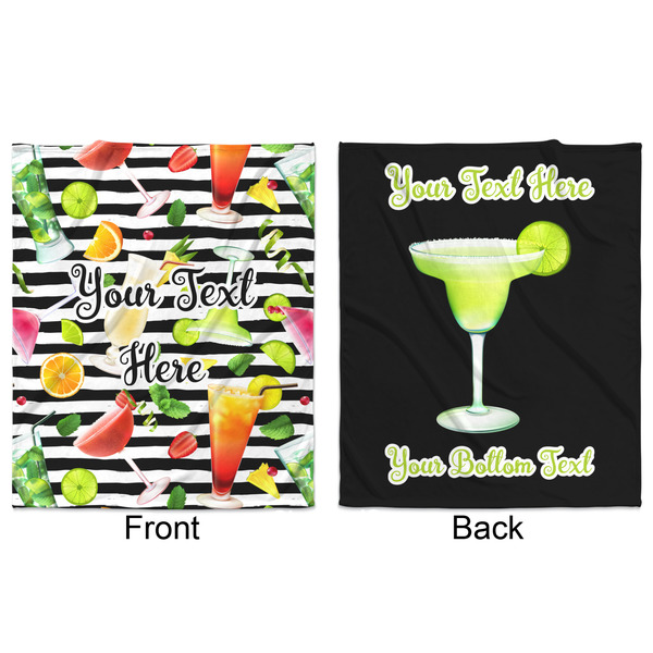 Cocktails Minky Blanket - 50"x60" - Double Sided - Front & Back