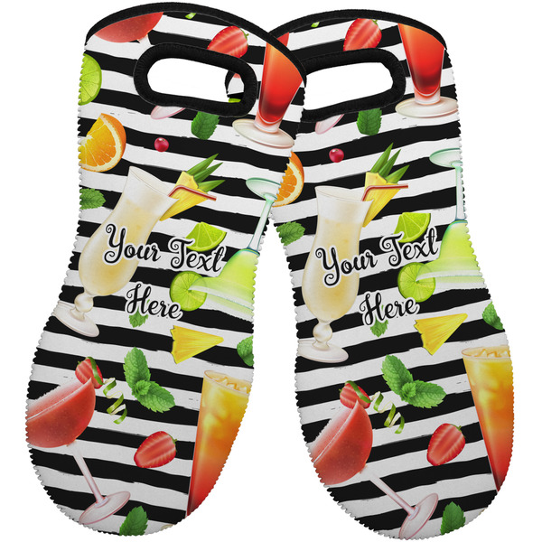 Custom Cocktails Neoprene Oven Mitts - Set of 2 w/ Name or Text