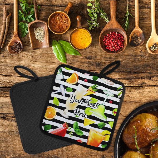 Cocktails Neoprene Pot Holder - Set of 2  LIFESTYLE (Flatlay)