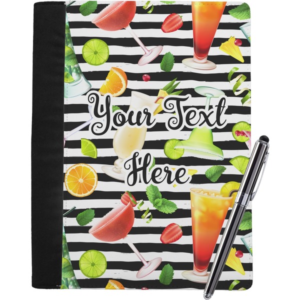 Custom Cocktails Notebook Padfolio - Large w/ Name or Text