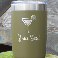 Cocktails 20 oz Stainless Steel Tumbler - Olive - Single Sided (Personalized)