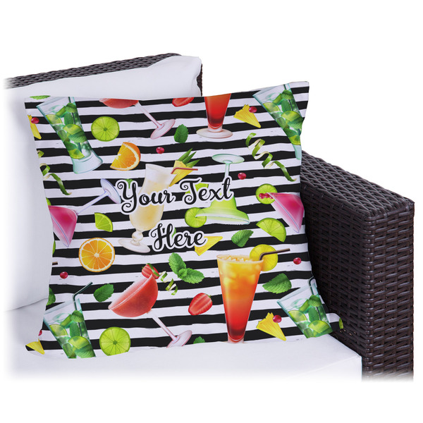 Custom Cocktails Outdoor Pillow - 16" (Personalized)