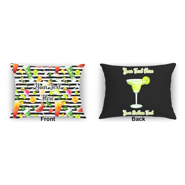 Cocktails Outdoor Rectangular Throw Pillow (Front and Back)