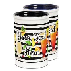 Cocktails Ceramic Pencil Holder - Large