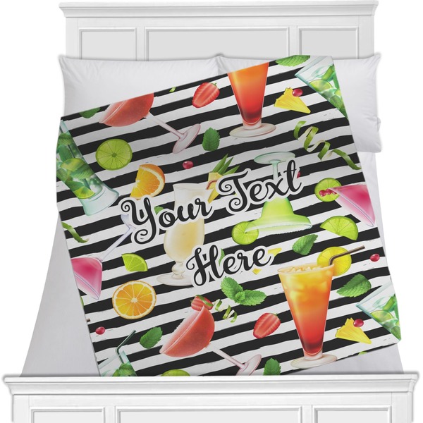 Custom Cocktails Minky Blanket - Toddler / Throw - 60"x50" - Double Sided (Personalized)