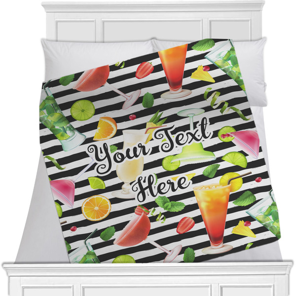 Custom Cocktails Minky Blanket - 40"x30" - Double Sided (Personalized)