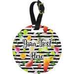 Cocktails Plastic Luggage Tag - Round (Personalized)
