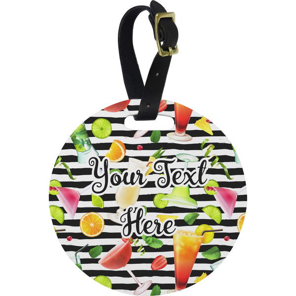 Custom Cocktails Plastic Luggage Tag - Round (Personalized)