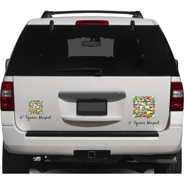 Cocktails Personalized Square Car Magnets on Ford Explorer