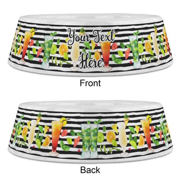 Cocktails Plastic Pet Bowls - Large - APPROVAL