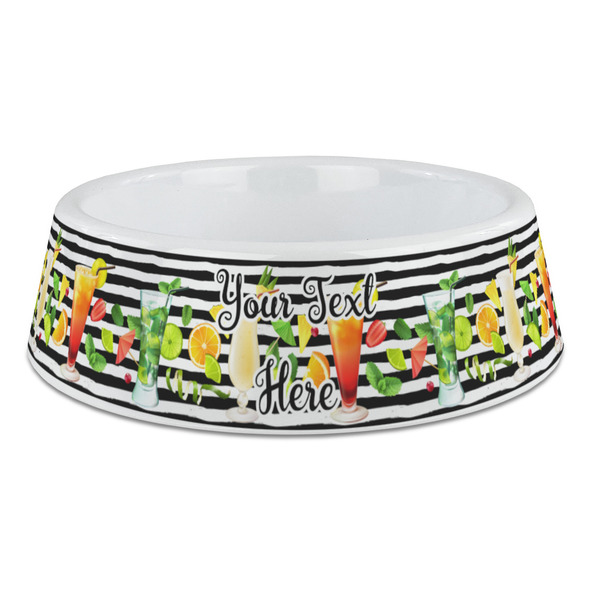 Custom Cocktails Plastic Dog Bowl - Large (Personalized)