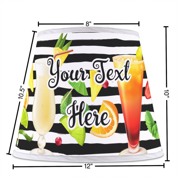 Cocktails Poly Film Empire Lampshade - Dimensions