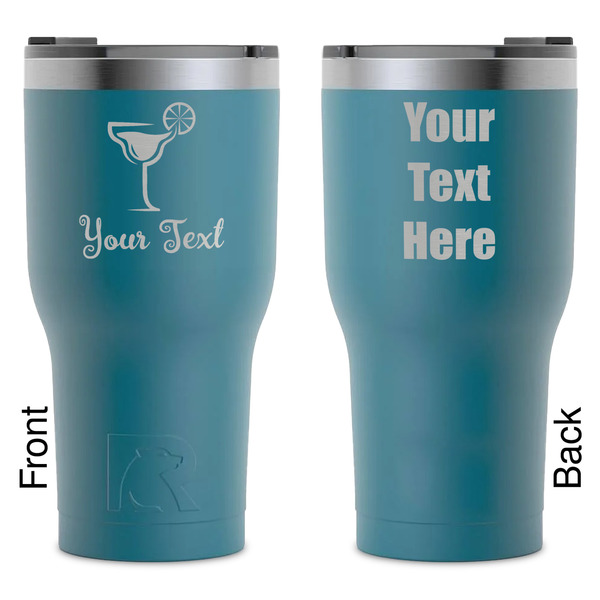 Custom Cocktails RTIC Tumbler - Dark Teal - Laser Engraved - Double-Sided (Personalized)