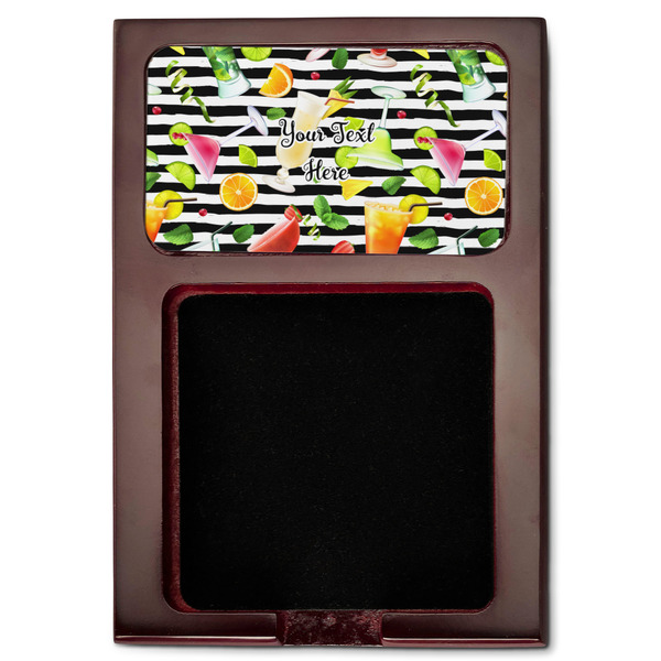 Cocktails Red Mahogany Sticky Note Holder - Flat