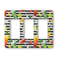 Cocktails Rocker Style Light Switch Cover - Three Switch
