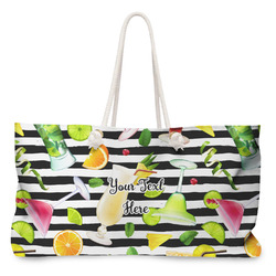 Cocktails Large Tote Bag with Rope Handles (Personalized)