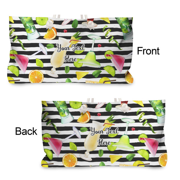 Cocktails Large Rope Tote - From & Back View