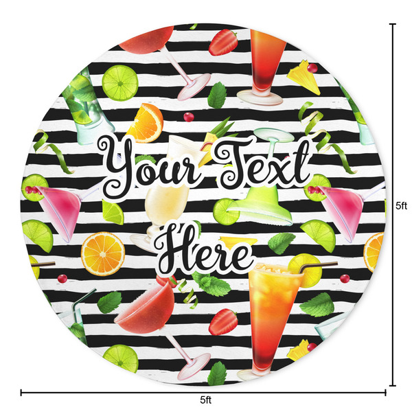 Cocktails Round Area Rug - Size