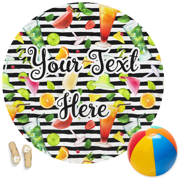 Custom Cocktails Round Beach Towel (Personalized)