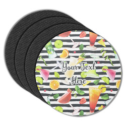 Cocktails Round Rubber Backed Coasters - Set of 4 (Personalized)