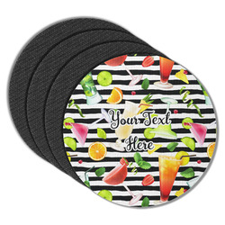 Cocktails Round Rubber Backed Coasters - Set of 4 (Personalized)