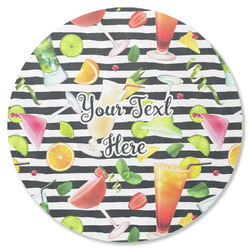 Cocktails Round Rubber Backed Coaster (Personalized)