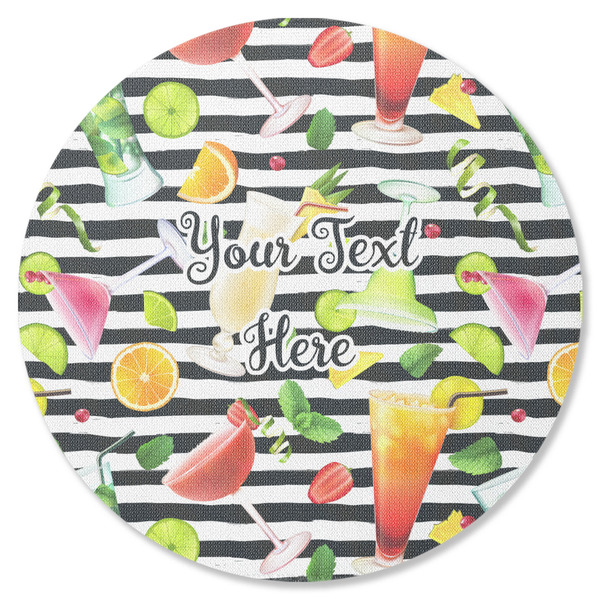 Custom Cocktails Round Rubber Backed Coaster (Personalized)