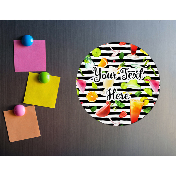 Cocktails Round Fridge Magnet - LIFESTYLE