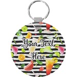 Cocktails Round Plastic Keychain (Personalized)