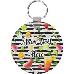 Cocktails Round Plastic Keychain (Personalized)