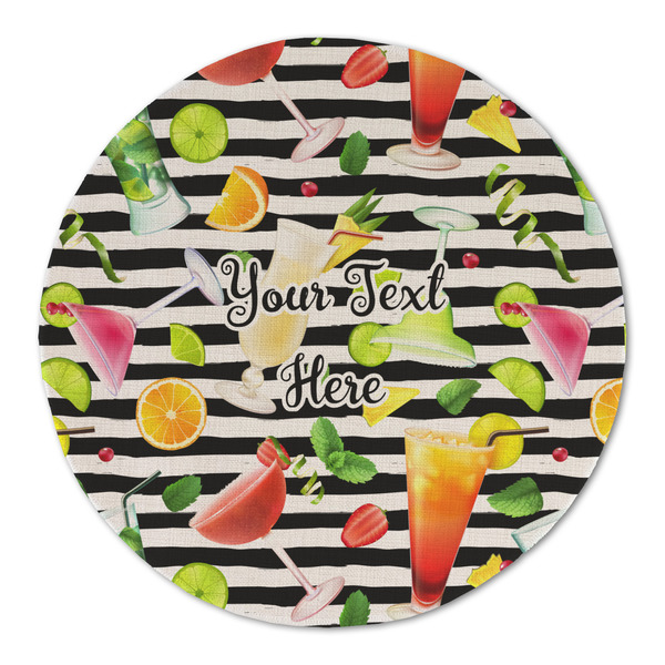 Custom Cocktails Round Linen Placemat - Single Sided (Personalized)