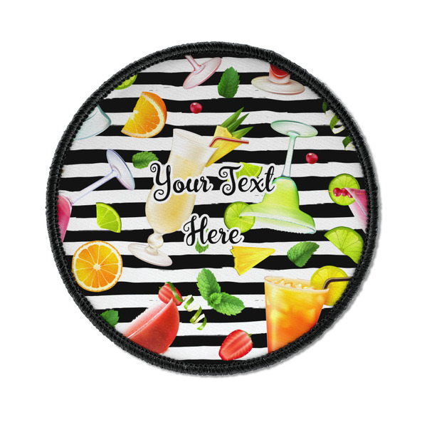 Custom Cocktails Iron On Round Patch w/ Name or Text