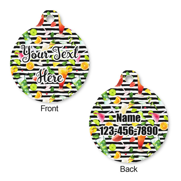 Cocktails Round Pet ID Tag - Large - Approval