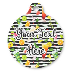 Cocktails Round Pet ID Tag - Large (Personalized)