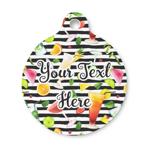 Custom Cocktails Round Pet ID Tag - Small (Personalized)