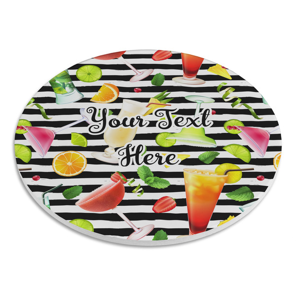 Cocktails Round Stone Trivet - Angle View